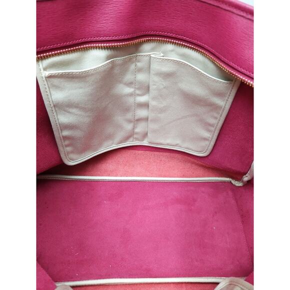 Coach City Tote Colorblock Red Magenta Leather Zipper Tote Shoulder Bag - Picture 11 of 13